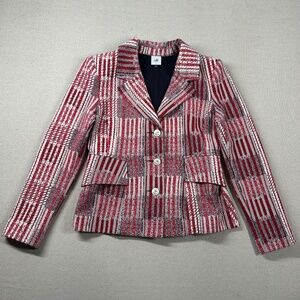 Cabi Blazer Women's Sm Nautical Textured Red White Blue Preppy Sports Jacket